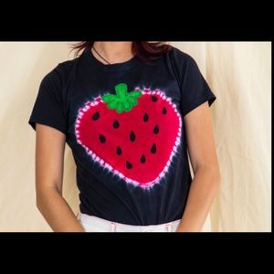 NWOT Big Bud Press Strawberry Tie dye t-shirt XXS